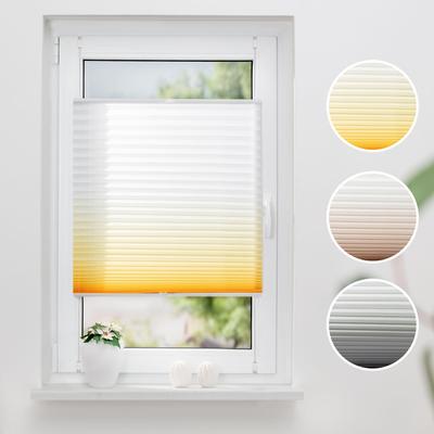 Plissee K-HOME "Farbverlauf" Gr. 4, gelb (gelb, weiß), B:55cm H:130cm, Obermaterial: 100% Polyester, Plissees Image