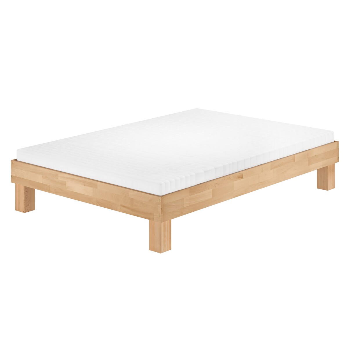 Erst-Holz Holzbett breites Doppelbett 160x200 Buche geölt Futonbett Zubehör wählbar V-60.87-16 Rollrost und Matratze inkl. Image