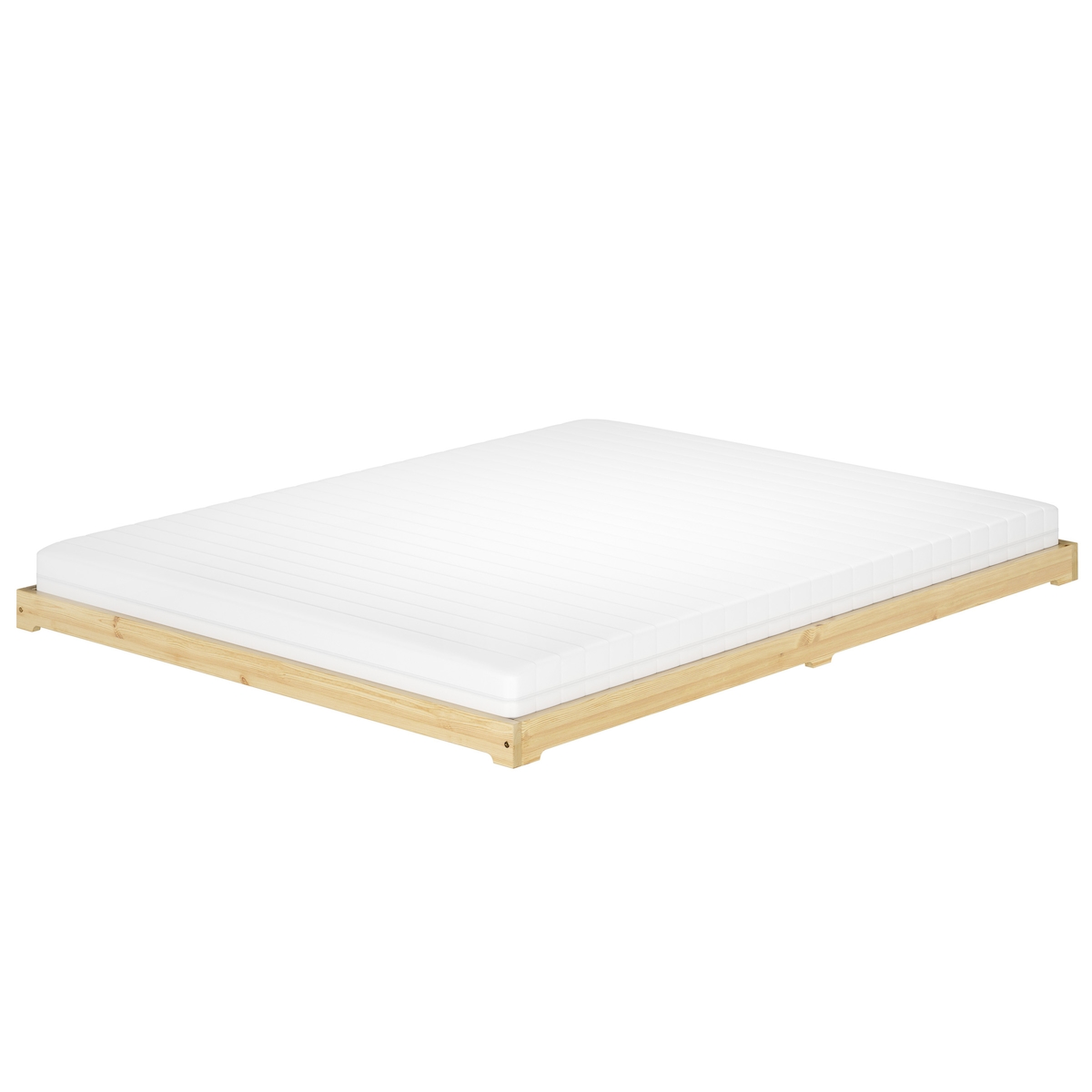 Erst-Holz Futonbett Bodenbett extra niedriges Holzbett 160x200 Kiefer lackiert V-60.47K-16 Rollrost und Matratze inkl. Image