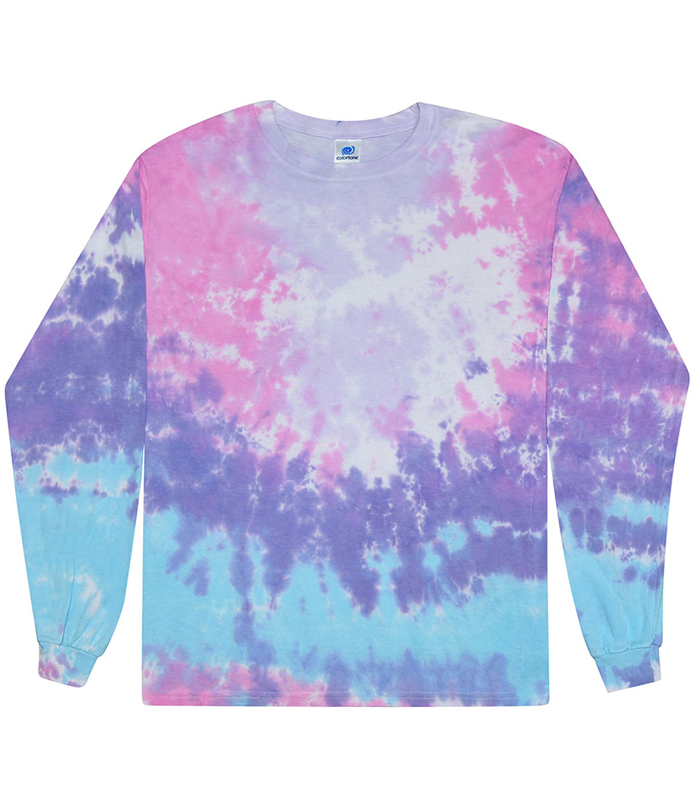 Tie-Dye CD2000Y Youth Long Sleeve Tie Dye Top in Cotton Candy size XS 2-4 2000Y, T2000Y