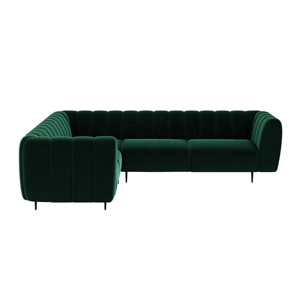 Canapé d'angle gauche vert profond