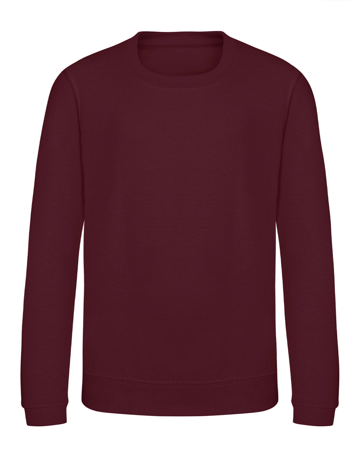 Just Hoods By AWDis JHY030 Youth College Crew T-Shirt in Burgundy size Large | Cotton/Polyester Blend