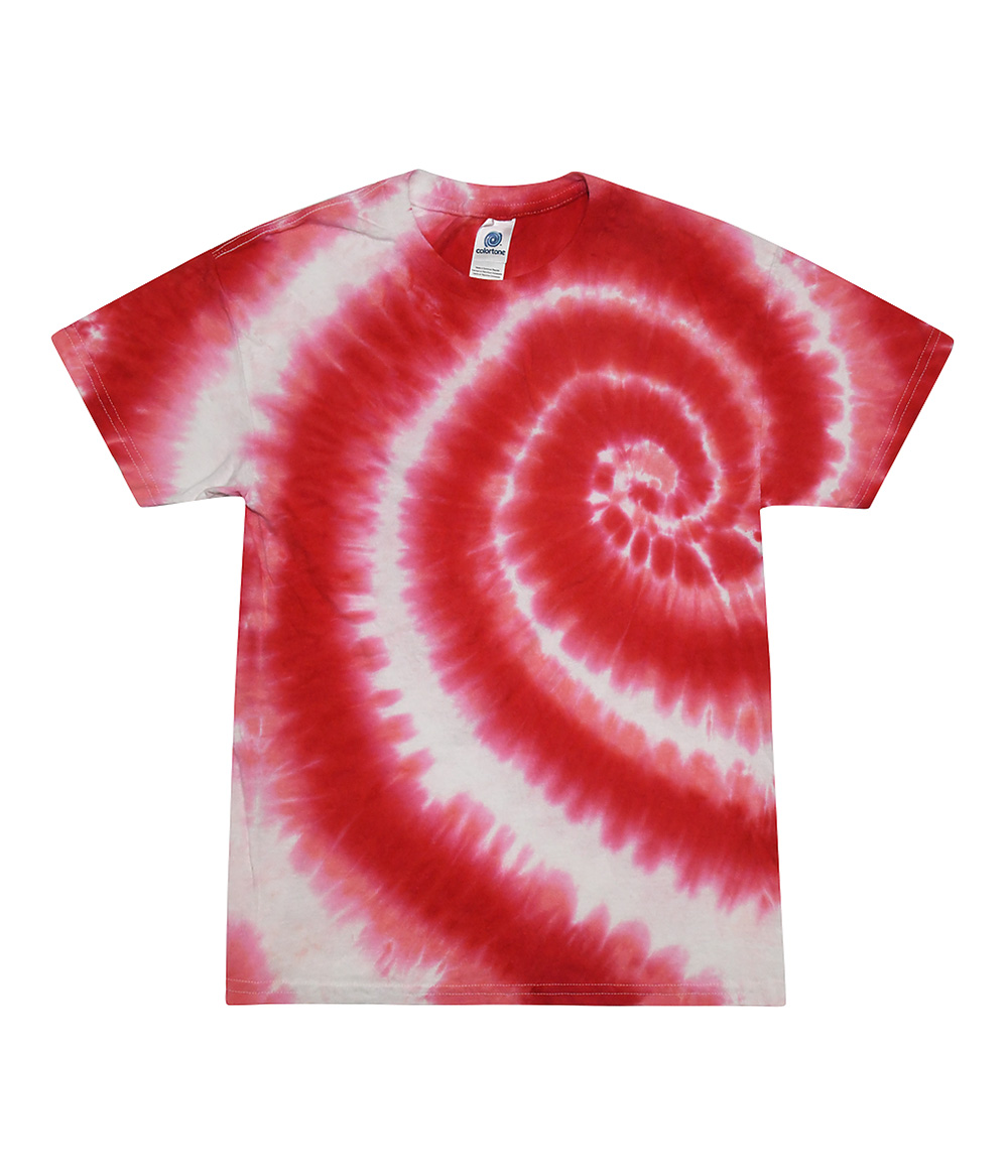 Tie-Dye CD100Y Youth Tie Dye Top in Swirl Red size XS | Cotton