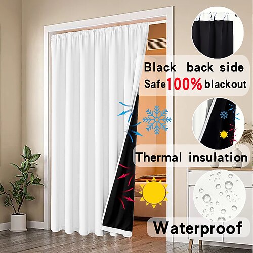 Rideaux rideaux couleur unie rideau occultant panneau moderne minimaliste rideaux isolants thermiques pour salon, chambre, balcon, porte, cabine d