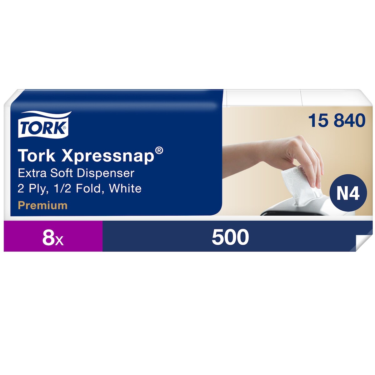 Tork Xpressnap® Taschentuchservietten Extra Weich Weiß-4000sdt Image