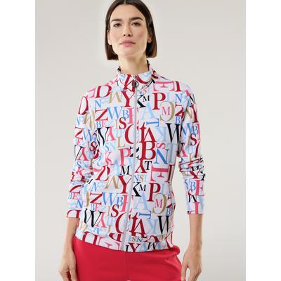 Walbusch Damen Baumwollstretch Jacke Weiss gemustert Image