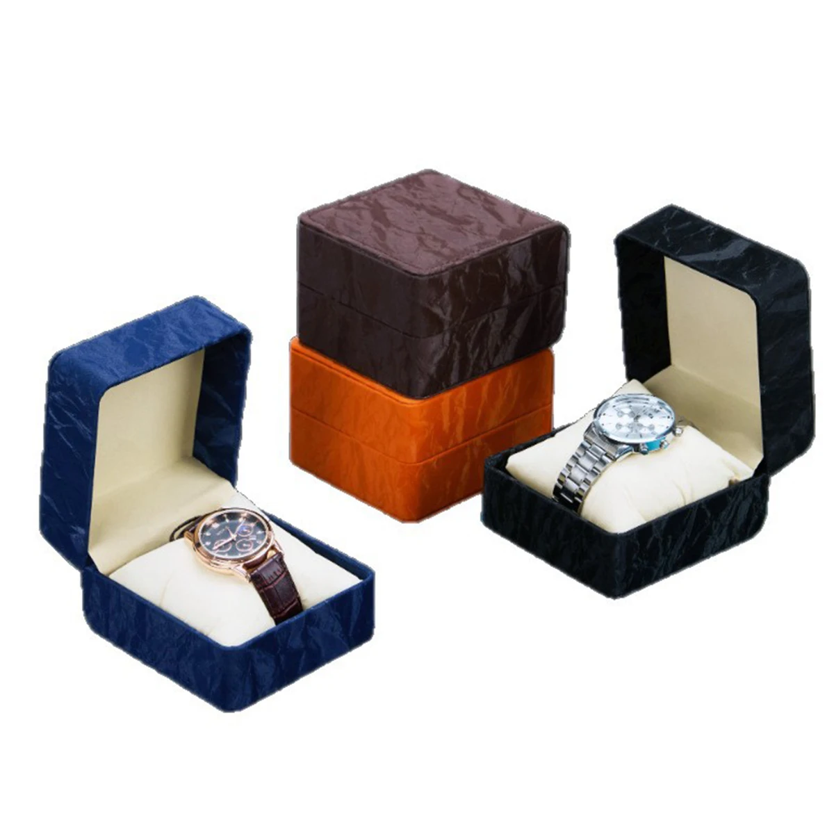 Coffret cadeau de montre unique avec oreiller, vitrine de montre-bracelet en cuir PU de haute qualité, organisateur pour hommes et femmes, boîtier de montre en cuir PU