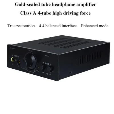 Class A Gold Sealed Tube Headphone Power Amplifier 4.4mm Balanced Output 2000mW Power Desktop Headphone Amplifier MUSE02 Op Amp