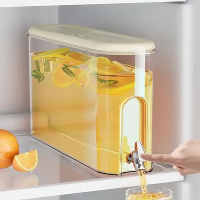 Refrigerator Drink Dispenser Beverage Dispenser With Spigot Cold Water Pitcher With Lid Leakproof Refrigerator Liquid Container