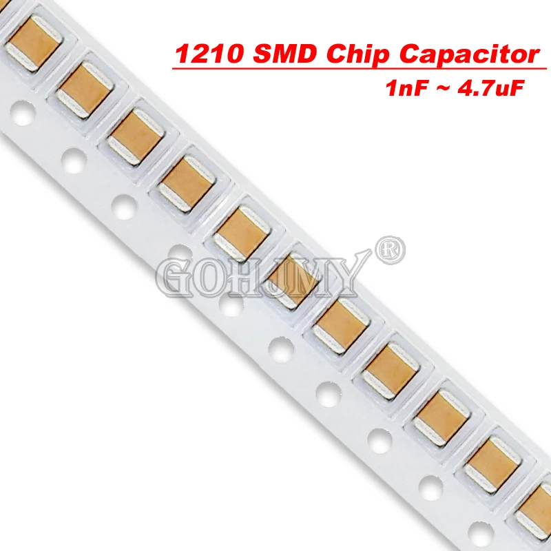50 Teile/los 1210 SMD Chip Kondensator 1nF 4,7 nF 1KV 2KV 100nF 470nF 680nF 0,1 uF 1uF 2,2uF 4,7uF 10uF 22uF 47uF 100uF 10V 16V 25V 50V Image