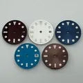 Timeaxis 28,5 mm steriles Emaille-Zifferblatt, passend für NH35-Uhrwerk, Teile, Rot, Braun, Blau, Weiß