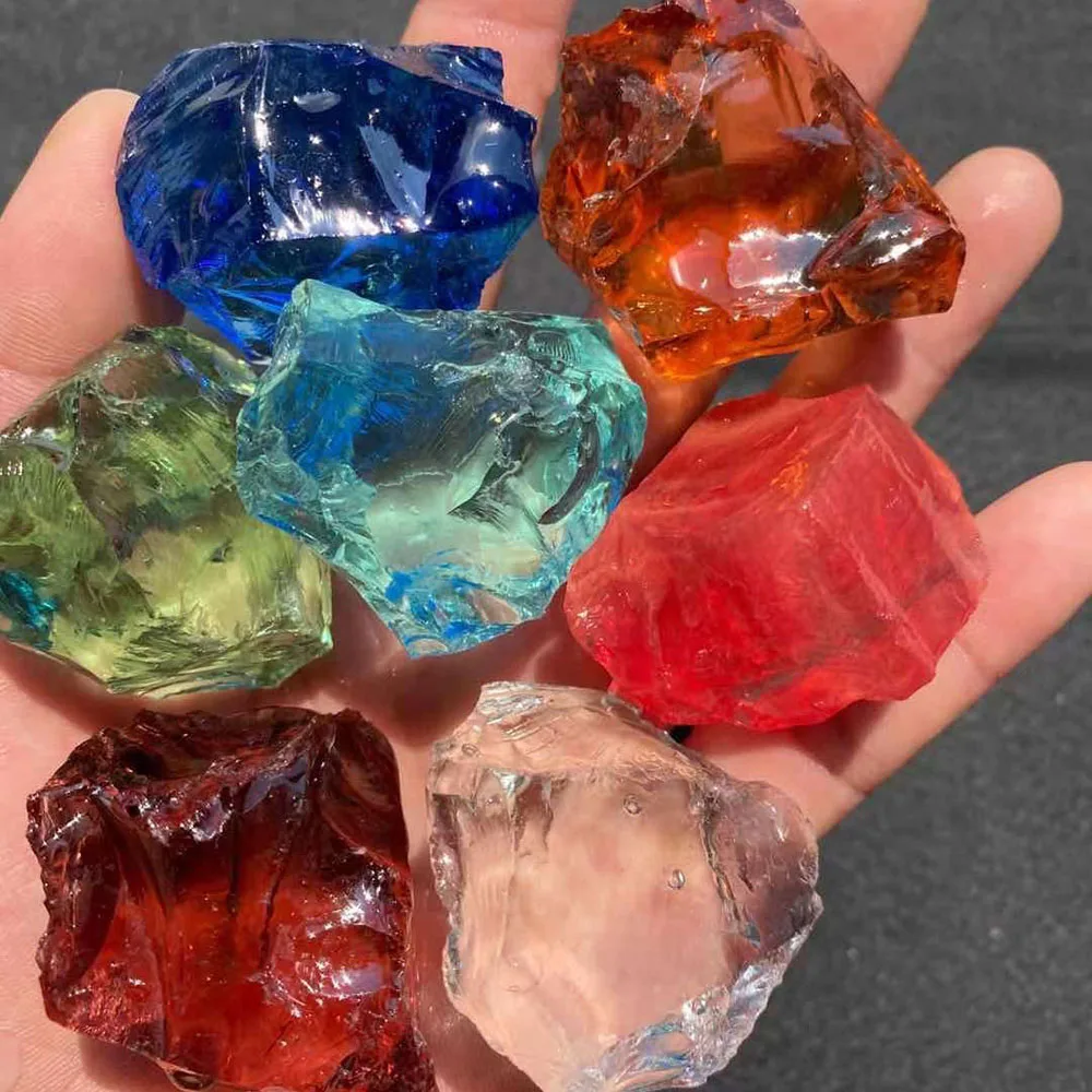7-Chakra-Glas, Stein, klares Kristallglas für Taumeln, Kohl, Chakra, Reiki, Heilung, Meditationstherapie, Sammlerstück