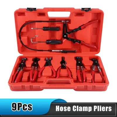Flexible Hose Clamp Clip Plier Set Swivel Jaw Flat Angled Band Automotive Tools Hose Clamp Clip Plier Set Hose Clamp Pliers