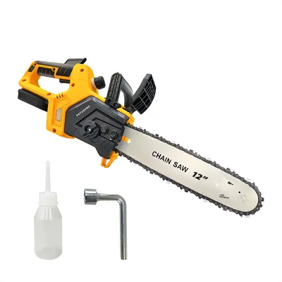 12 Inch Brushless Chain Saw Rechargeable Cordless Electric Saw Home Graden Pruning Power Tool For Makita 18V Battery(No Battery)