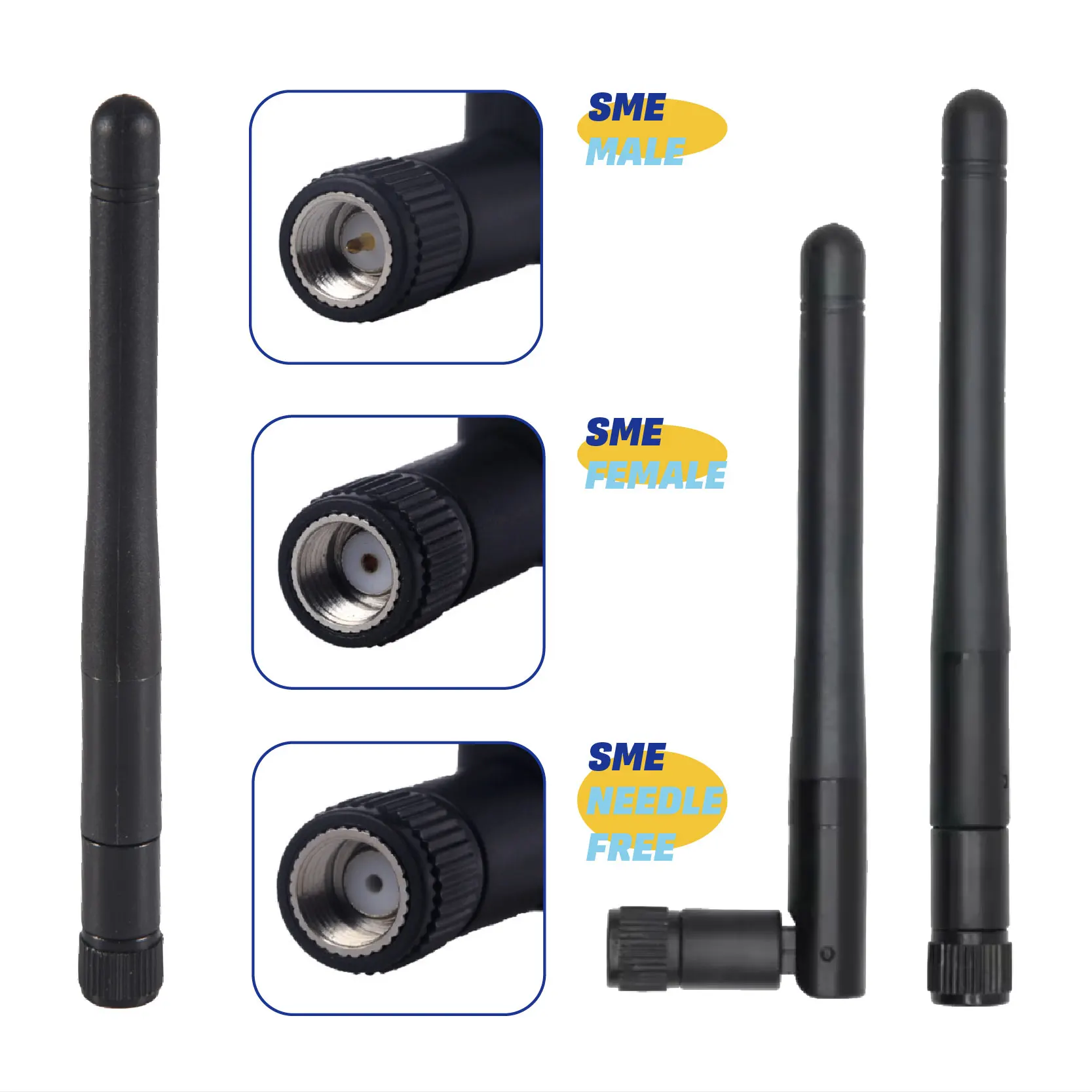 SMA Männlich Weiblich Nadelfreie Antenne Ersatzantenne für IP-Kamera-Recorder Recorder 2 Stück WiFi 2,4 GHz 3 dBi WiFi-Antenne Image