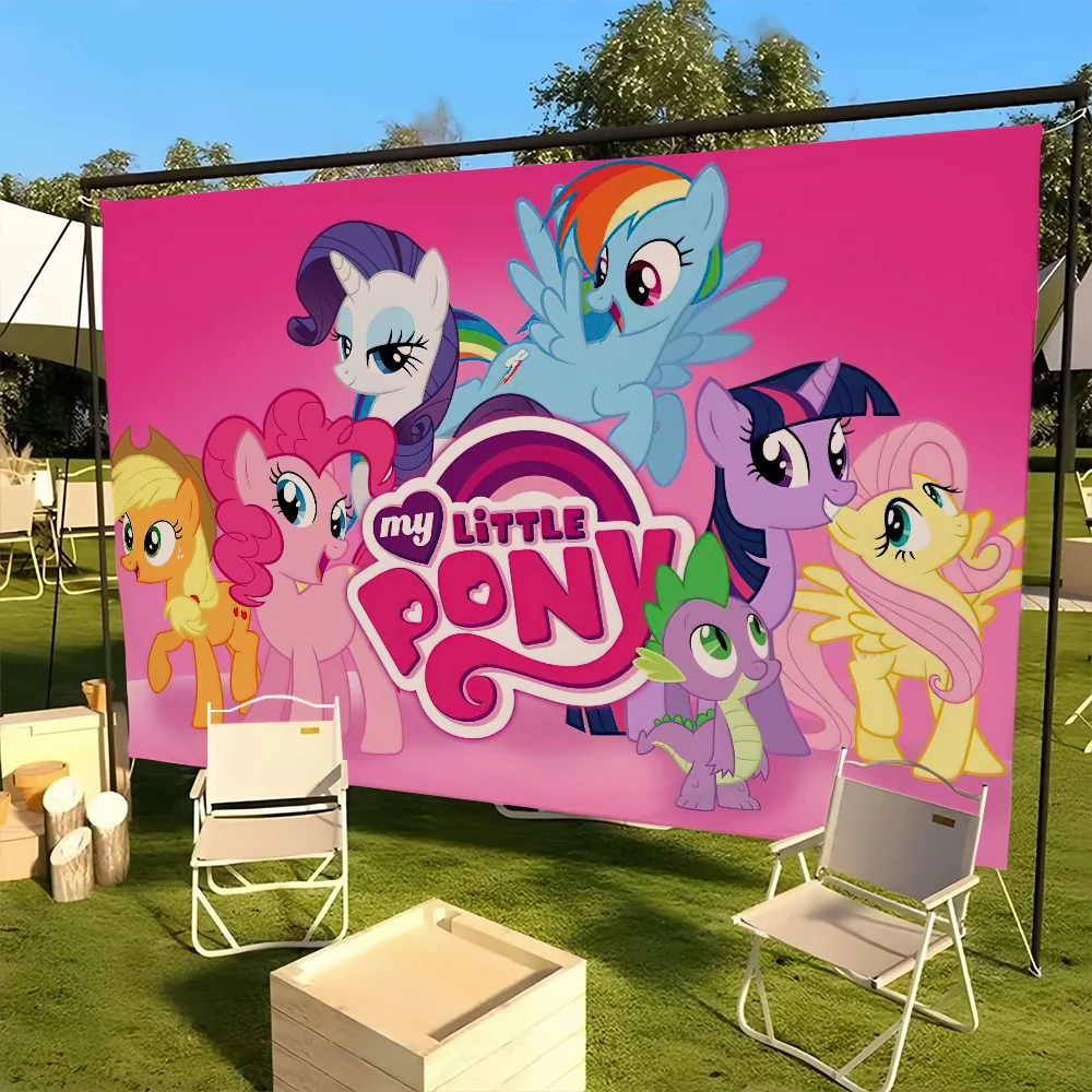 Cartoon M-My Little P-Pony flag For Picnic Party Camping Banner Outdoor Atmosphere Cloth