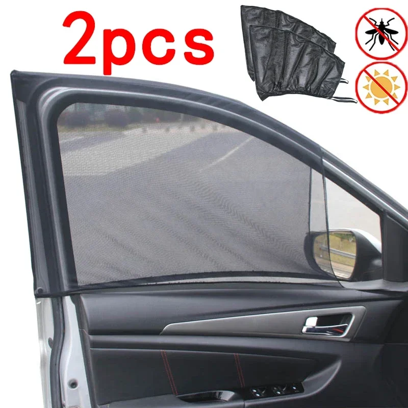 2Pcs Auto Sonnenschirme Auto UV Schützen Vorhang Seite Fenster Sonnenschirm Mesh Sonnenblende Schutz Fenster Filme Auto Außen Zubehör Image