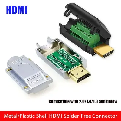 HDMI lötfreier Stecker HD-Kabelstecker HDMI-Platine lötfreier Adapterkabel Reparatur DIY-Stecker Image