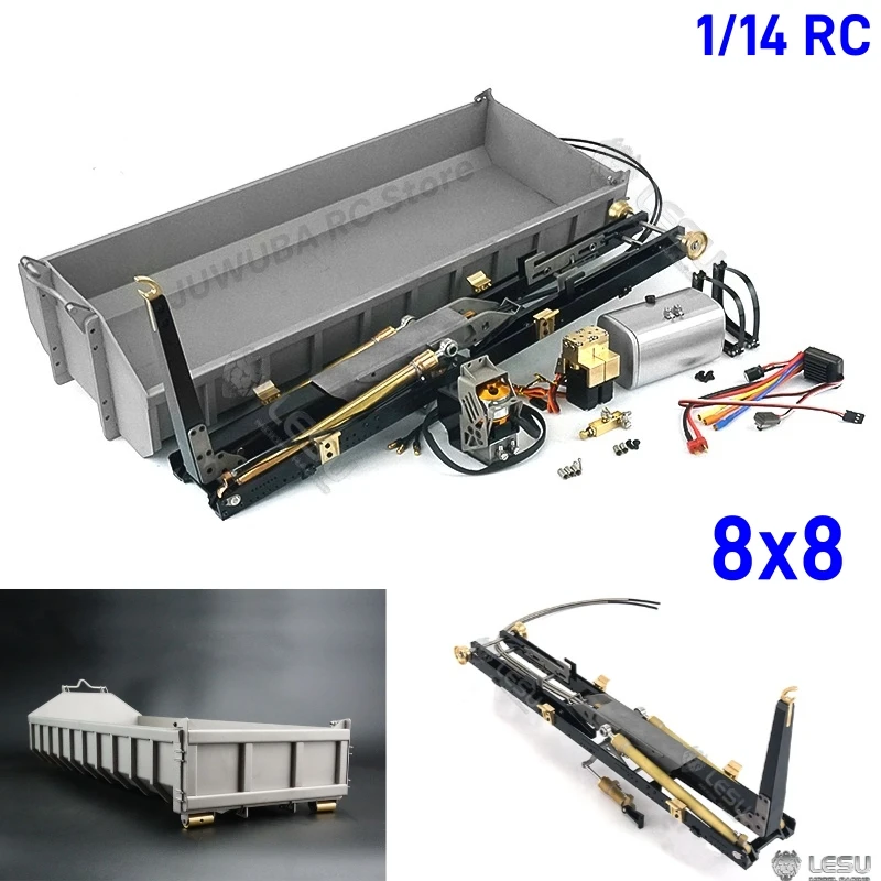 LESU 1/14 RC 8x8 Roll-On/Roll-Off Metall Dump Bett Hydraulische Kit System Für Tamiya 1/14 RC Kipper Lkw Zubehör Teile