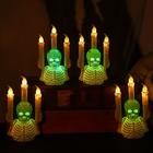 6/12 pezzi di candelabro a forma di teschio di Halloween, lampada a candela elettronica a LED, atmosfera horror di Halloween, decorazioni da tavolo