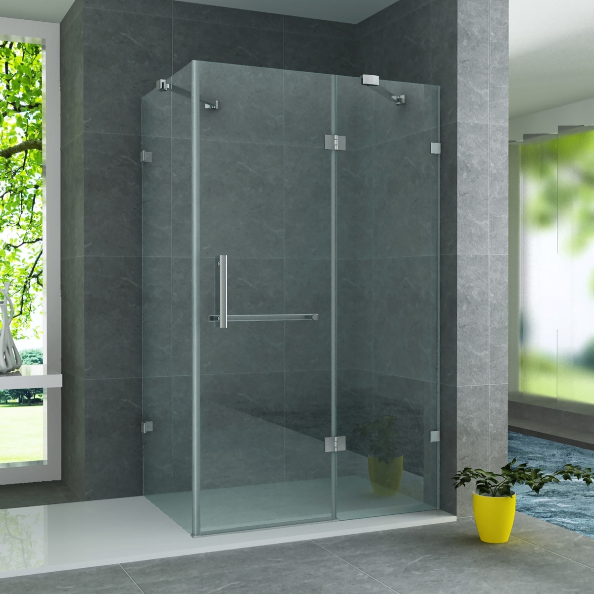 BELVIT Duschkabine mit Pendeltür 8 mm ESG Glas mit Nano Beschichtung 80x120x195 cm Image