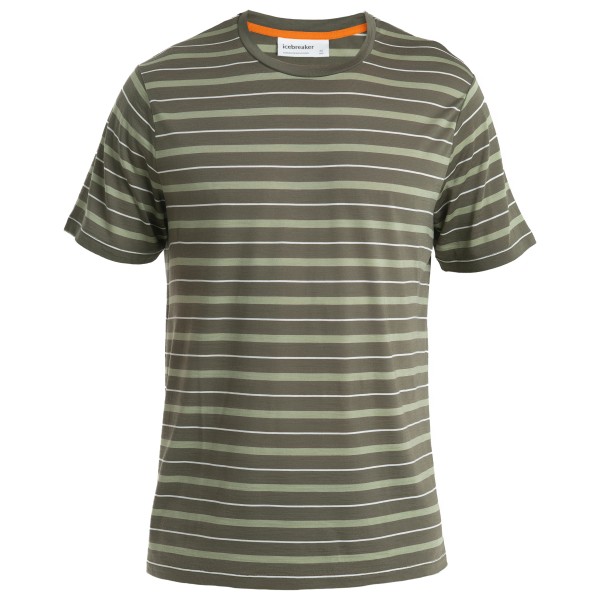 Icebreaker - Wave S/S Tee Stripe - Merinoshirt Gr M loden / s