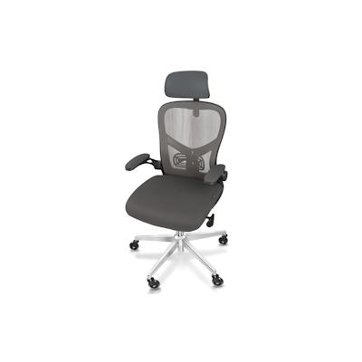 CLOUVOU SmartSeat, ergonomischer Bürostuhl, Rückenlehne mit Mesh Bezug, FlipUp-Armlehnen, 3D-Kopfstütze, BladeWheels Image