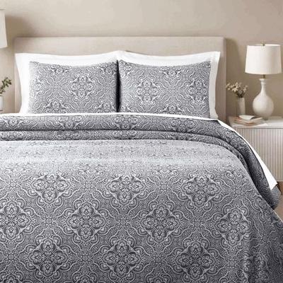 Enzy Matelasse Bedspread Set, King, Charcoal