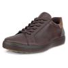 Sneaker ECCO "ECCO Soft 7 M", Herren, Gr. 44, dunkelbraun, camelfarben, Leder, sportlich, Schuhe, Freizeitschuh, Halbschuh, Schnürschuh mit genoppter Laufsohle