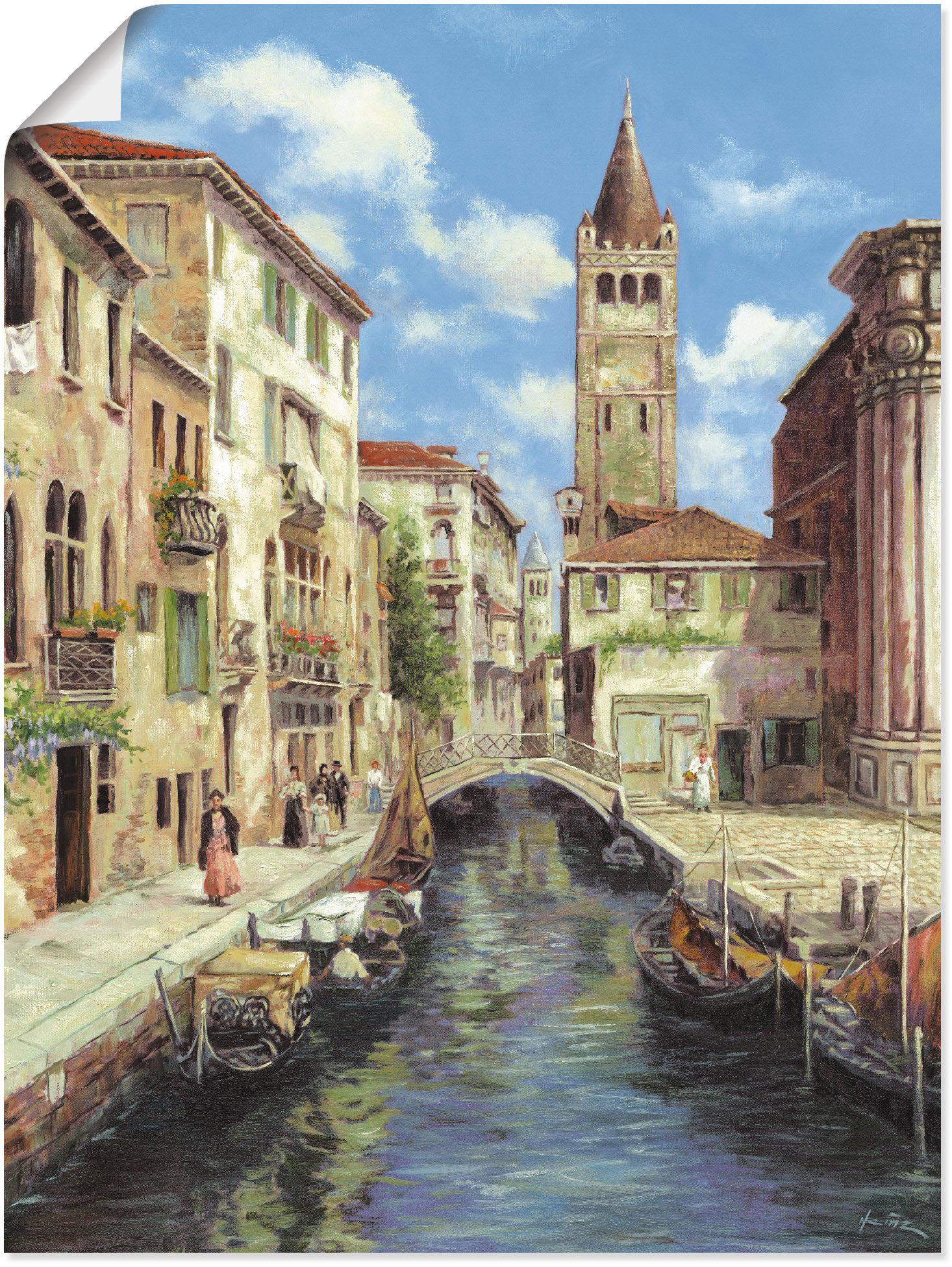 Wandbild ARTLAND "Venedig", beige (farbe bild(er): naturfarben), B:30cm H:40cm T:0,1cm, Papier, Bilder, als Leinwandbild, Poster in verschied. Größen Image