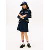 Skaterkleid TOMMY HILFIGER "ESSENTIAL SKATER DRESS L/S", Mädchen, Gr. 16 (176), N-Gr, blau (schwarz night navy), Web, Obermaterial: 72% Polyester, 23% Modal, 5% Elasthan, unifarben, casual, regular fit kniefrei, Rundhals, Langarm eingesetzt gerader...