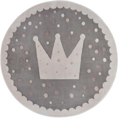 Kinderteppich HANSE HOME "Adventures Crown", grau (grau,creme), H:8mm Ø:100cm, Polypropylen, Teppiche, Spielteppich, fest, Kinderzimmer, Kurzflor, Spielunterlage Image