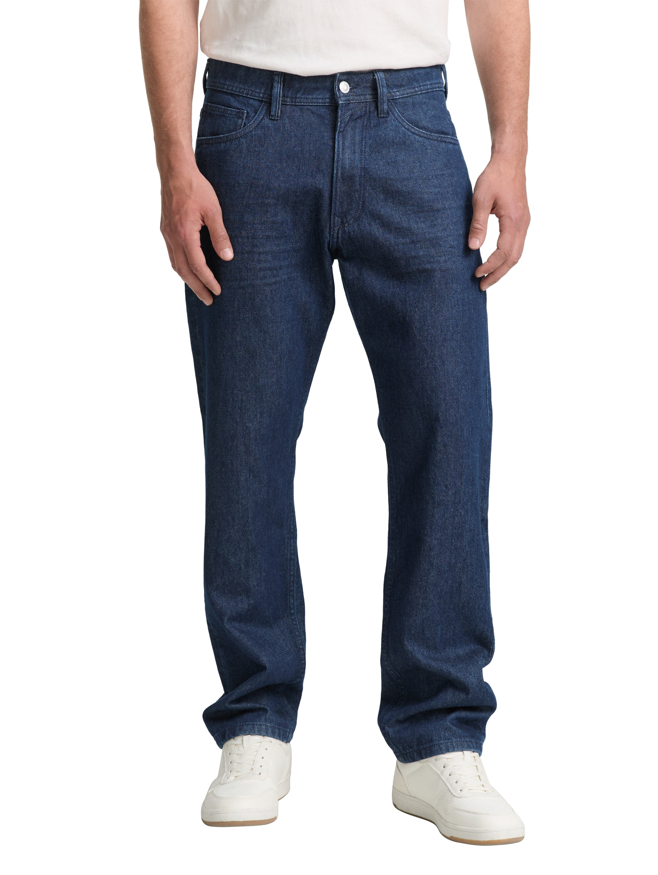 5-Pocket-Jeans TOM TAILOR DENIM, Herren, Gr. 29, Länge 30, blau (rinsed blau denim), Denim/Jeans, Obermaterial: 100% Baumwolle. Futter: 65% Polyester, 35% Baumwolle, gerade lang, Jeans 5-Pocket-Jeans, aus reiner Baumwolle
