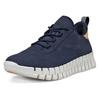 Slip-On Sneaker ECCO "GRUUV W", Damen, Gr. 37, blau (marine, beige), Leder, sportlich, Schuhe, Freizeitschuh, Halbschuh, Slipper mit ergonomischer Fluidform Sohle