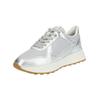Sneaker GEOX "Geox Sneaker Leder/Textil", Damen, Gr. 39, grau (silber, grau), Leder, Textil, casual, Schuhe