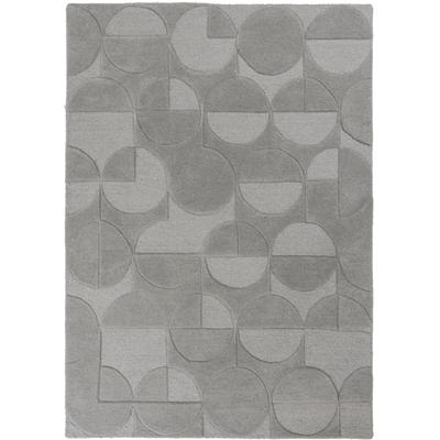Wollteppich FLAIR RUGS "Gigi", grau, B:200cm H:8mm L:290cm, Wolle, Teppiche, aus 100% Wolle, geometrisches Design, fußbodenheizungsgeeignet Image