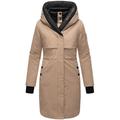 Kurzmantel NAVAHOO "Snowelf", Damen, Gr. XS (34), grau (taupe), Obermaterial: 45% Baumwolle, 55% Nylon, Futter: 100% Polyester, Wattierung: 100% Polyester, Ärmelfutter: 100% Polyester, casual, gerade knielang, Langarm Ärmel ohne Ärmelschlitz...