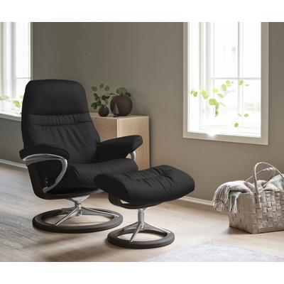 Relaxsessel STRESSLESS "Sunrise", schwarz (schwarz paloma), B:79cm H:103cm T:73cm, Leder BATICK: BATICK ist ein leicht korrigiertes, durchgefärbtes und genarbtes Möbelleder, bei dem die meisten Unebenheiten und Spuren in der Regel entfernt wurden.,... Image