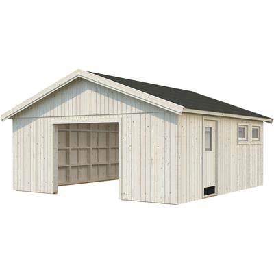 Garage PALMAKO "Andre", beige (naturbelassen), Massivholz, Garagen, BxTxH: 603x622x216 cm, ohne Tor, natur Image