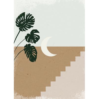 Bild KOMAR "Silence Crescent Moon", braun (farbe bild(er): braun), B:50cm H:70cm, Papier, Holz, Bilder, Wandbild zur Dekoration - ohne Rahmen Image