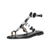 Zehentrenner ALMA EN PENA "ALMA EN PENA Zehensteg Leder", Damen, Gr. 38, schwarz, Leder, casual, Schuhe