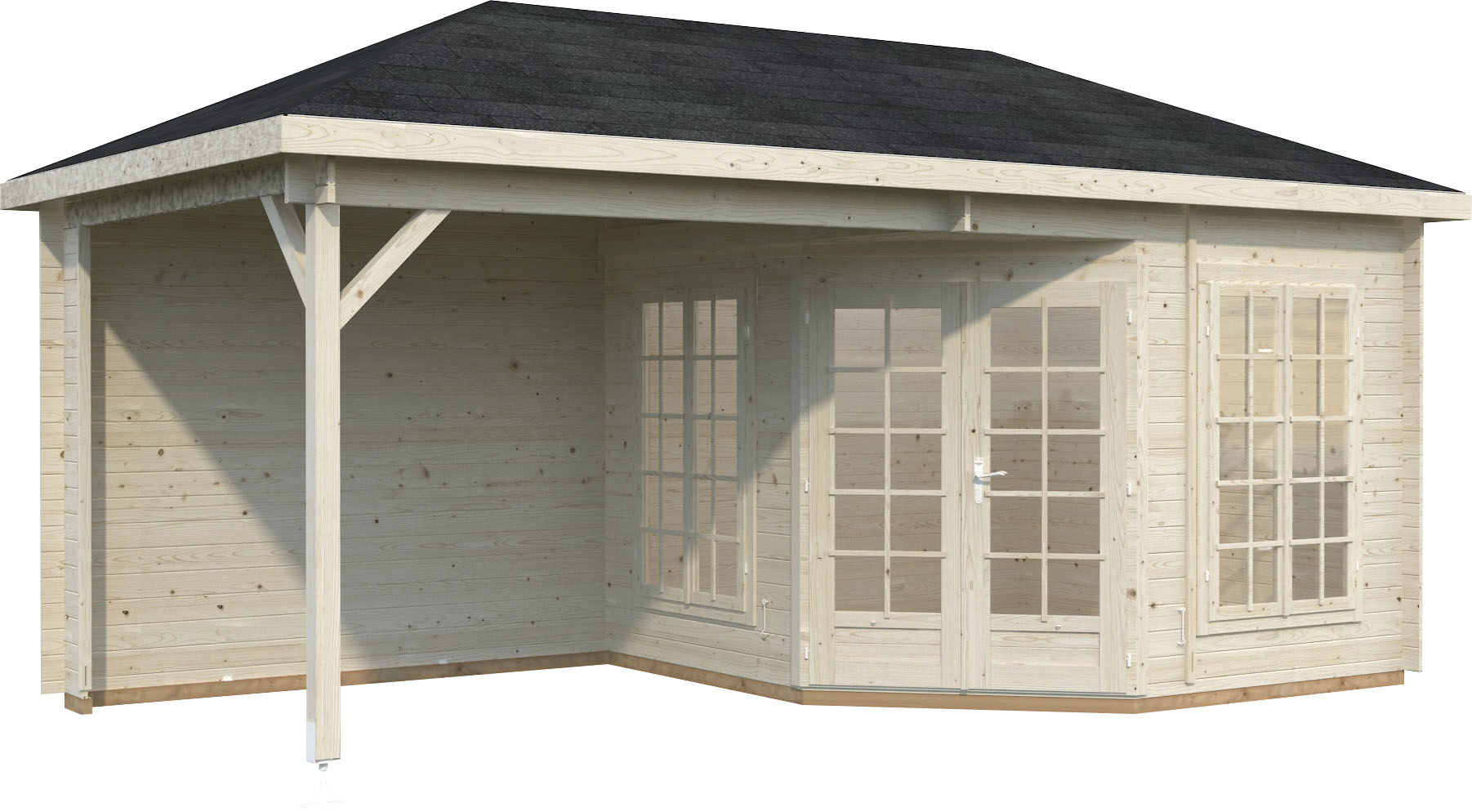 Gartenhaus PALMAKO "Pavillon Melanie", beige (naturbelassen), Fußboden im Gartenhaus, ohne Dacheindeckung, Massivholz, Gartenhäuser, naturbelassen