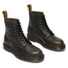 Schnürboots DR. MARTENS "1460 Pascal 8 Eye Boot", Damen, Gr. 38, grün (dunkelgrün), Leder, klassisch, Schuhe, Schnürboots, Freizeitschuh mit Blockabsatz und Anziehlasche