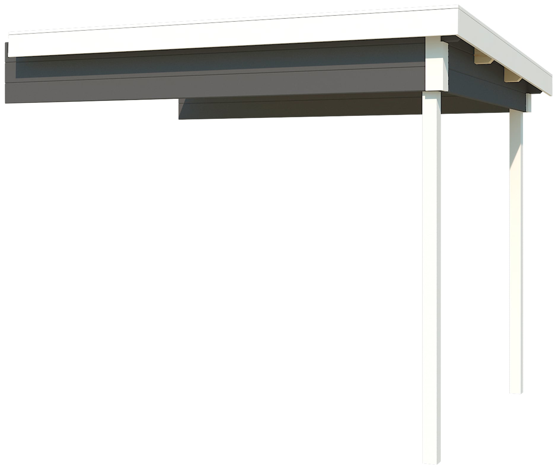 Schleppdach LASITA MAJA "Zambesi 200", grau (carbongrau), B:2.600cm H:2.109cm T:2.246cm, Holzwerkstoff, Gartenhaus-Anbaudächer, Dachverlängerung 28 mm, Fundamentmass 2500x2000, Carbongrau