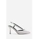 Where's That From Wheres Womens 'nieve' High Heel With Pointed Toe And Strap Detail - Silver - Size UK 9