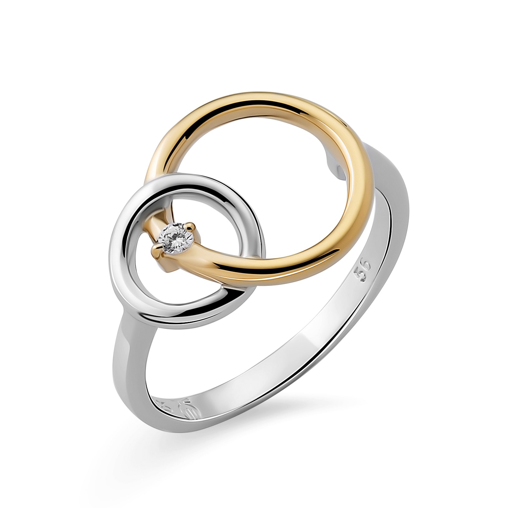 Orphelia Damen-Ring Sterling-Silber 925 – Silber/Gold ZR-7503/1