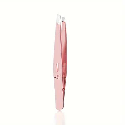 1pc Precision Tweezers for Eyebrows and Facial Hair, Durable Stainless Steel Hair Removal Tweezers for Plucking Beard and Brows, Essential Beauty Tool for Daily Grooming