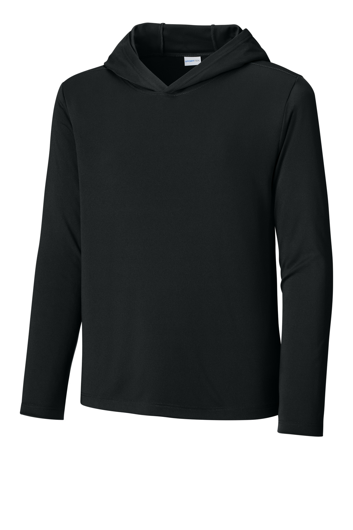 Sport-Tek YST420LSH Youth Posi-UV Pro Long Sleeve Hoodie in Black size XL | Polyester