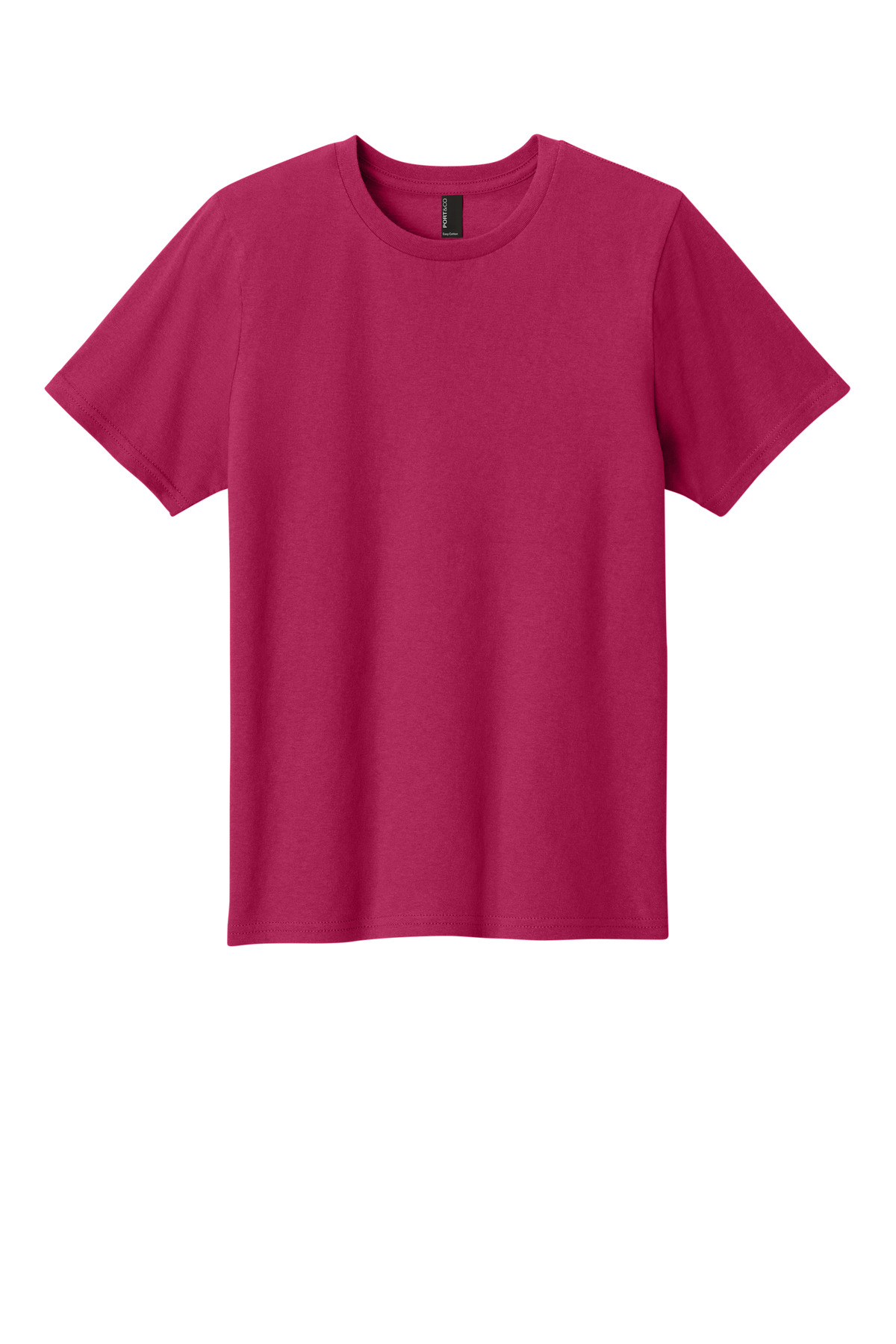 Port & Company PC43Y Co Youth Easy Cotton Top in Flush Pink size Medium | Cotton/Polyester Blend