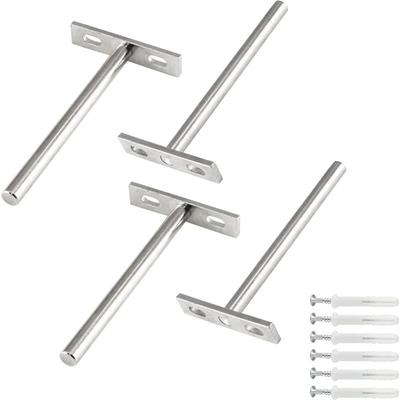Cyslmuk - 4er-Pack schwebende Regalhalterungen, 7,6 cm, versteckte Halterungen für schwebende Image